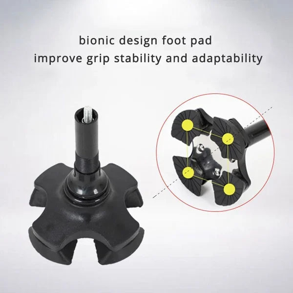 Bastone pieghevole in lega di alluminio con luce LED antiscivolo