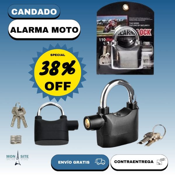 Mega Offerta di Natale, 1 acquisto e 2 gratis | Lucchetto con Allarme per Moto